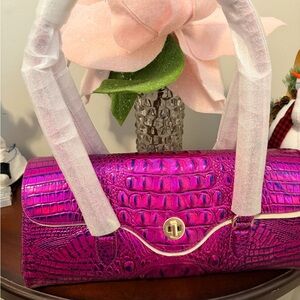 Brahmin Voltage Violet  Crocodile Embossed Shoulder Dayan Bag